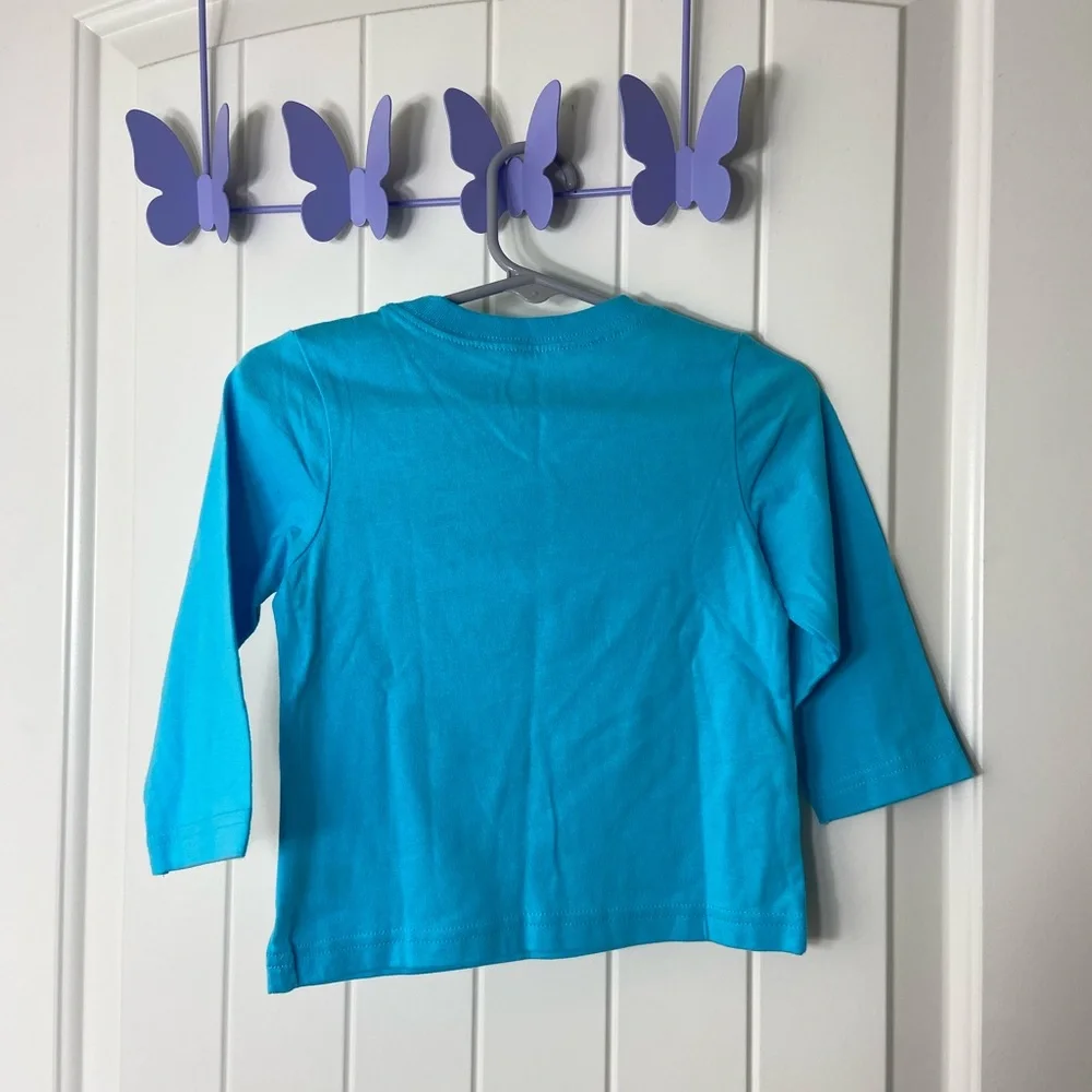 NEW Children’s Place baby boy’s blue face decal graphic long sleeve tshirt 12-18